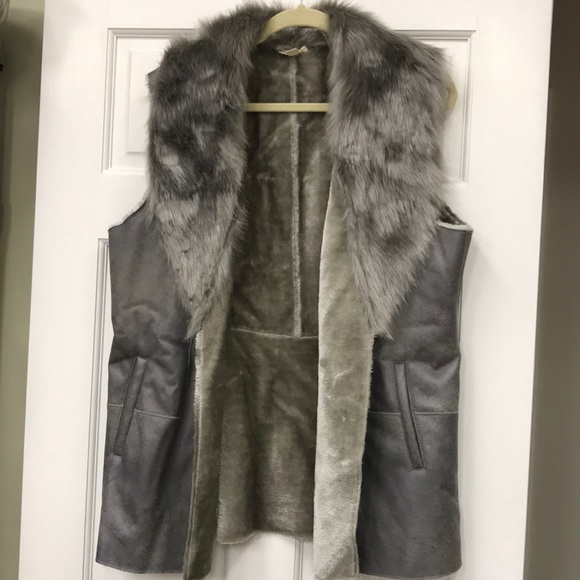 Tribal Jeans Faux Fur Collar Vest 